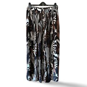 Paul Brial Black And White Zebra Maxi Button Down Skirt Size Large